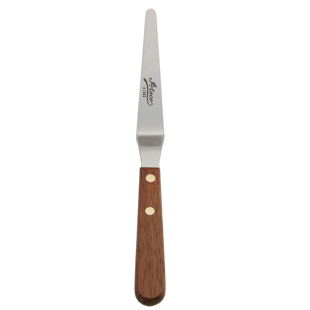 5" Blade Tapered Offset Baking / Icing Spatula with Wood Handle