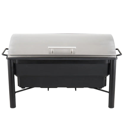 8 Qt. Wrought Iron Pillar Electric Chafer Kit with Roll Top Lid