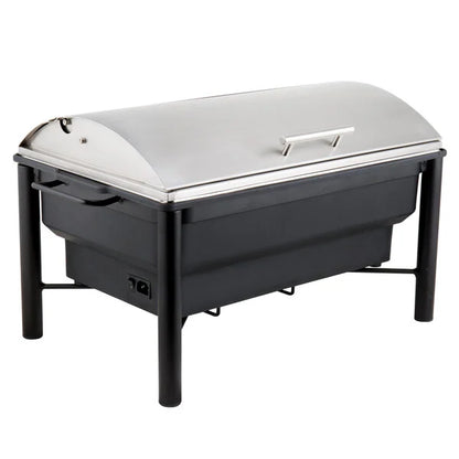 8 Qt. Wrought Iron Pillar Electric Chafer Kit with Roll Top Lid