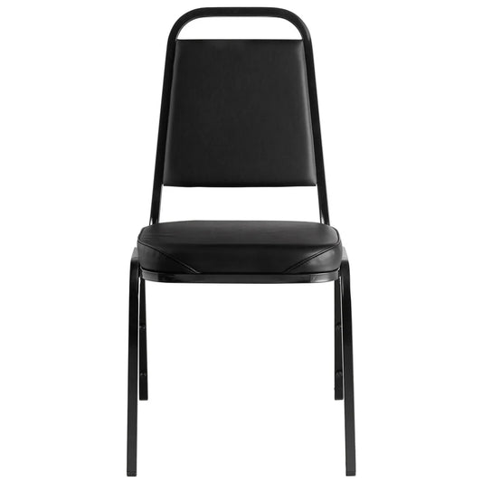 Lancaster Table & Seating Black Stackable Chair with 2" Padded Seat