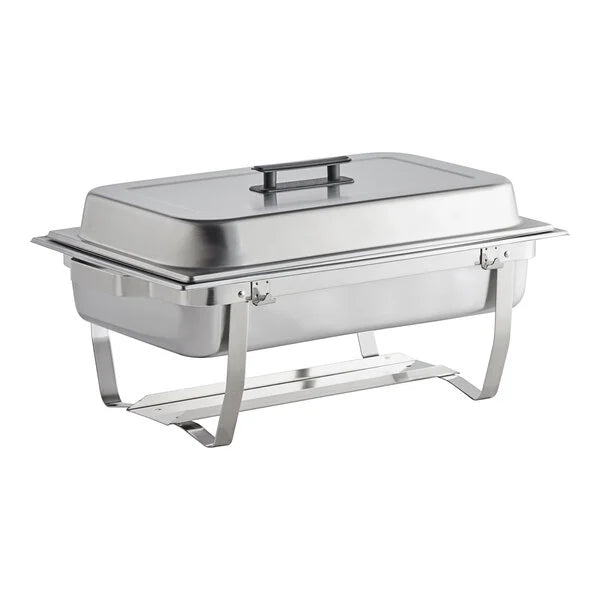 8 Qt. Full Size Stainless Steel Chafer with Folding Frame - 3/Case