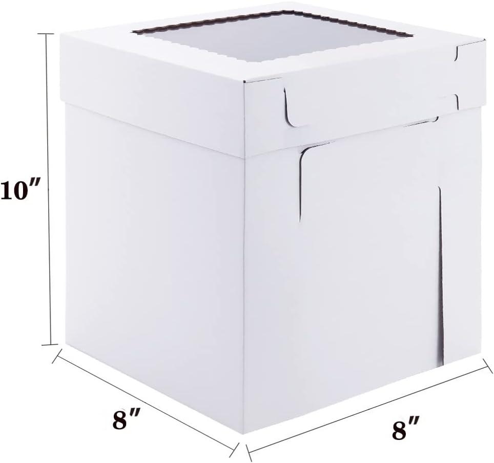 Tall Cake Boxes for Tier Cakes,8X8X10 Inch [4Pack ]