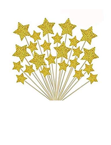 50 Pcs Gold Star Cupcake Toppers