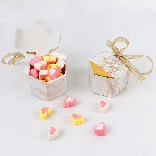 50pcs Marble Wedding Party Favor Boxes,