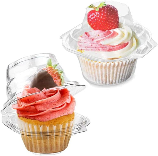 50 Pcs Cupcake Boxes Plastic Individual Cupcake Containers