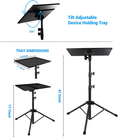 Projector Tripod Stand, Foldable Laptop Tripod,Multifunctional DJ Racks