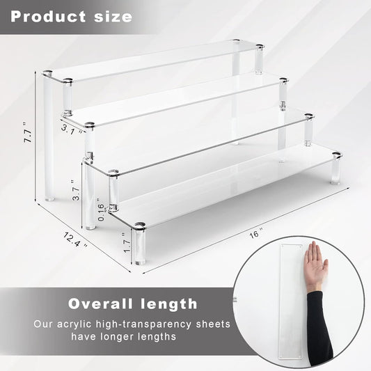 Acrylic Stands for Display, 4 Tier Clear