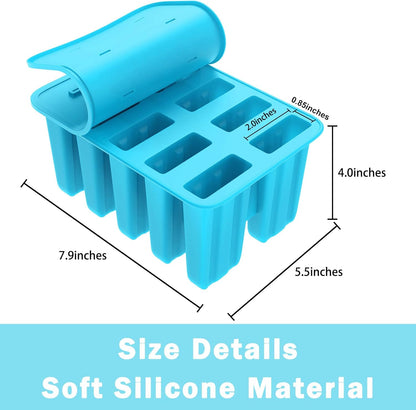 10-Cavity Reusable Silicone Popsicle Molds