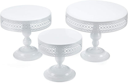 Star Heart White Cake Stand Set of 3