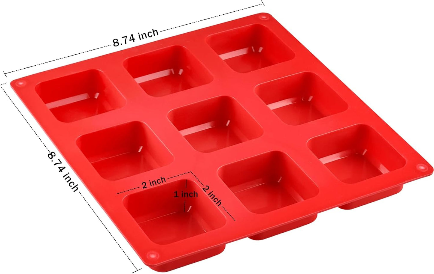 2 PCS Square Molds Silicone for Brownie Bites