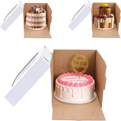 Tall Cake Boxes for Tier Cakes,8X8X10 Inch [4Pack ]