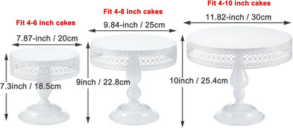 Star Heart White Cake Stand Set of 3