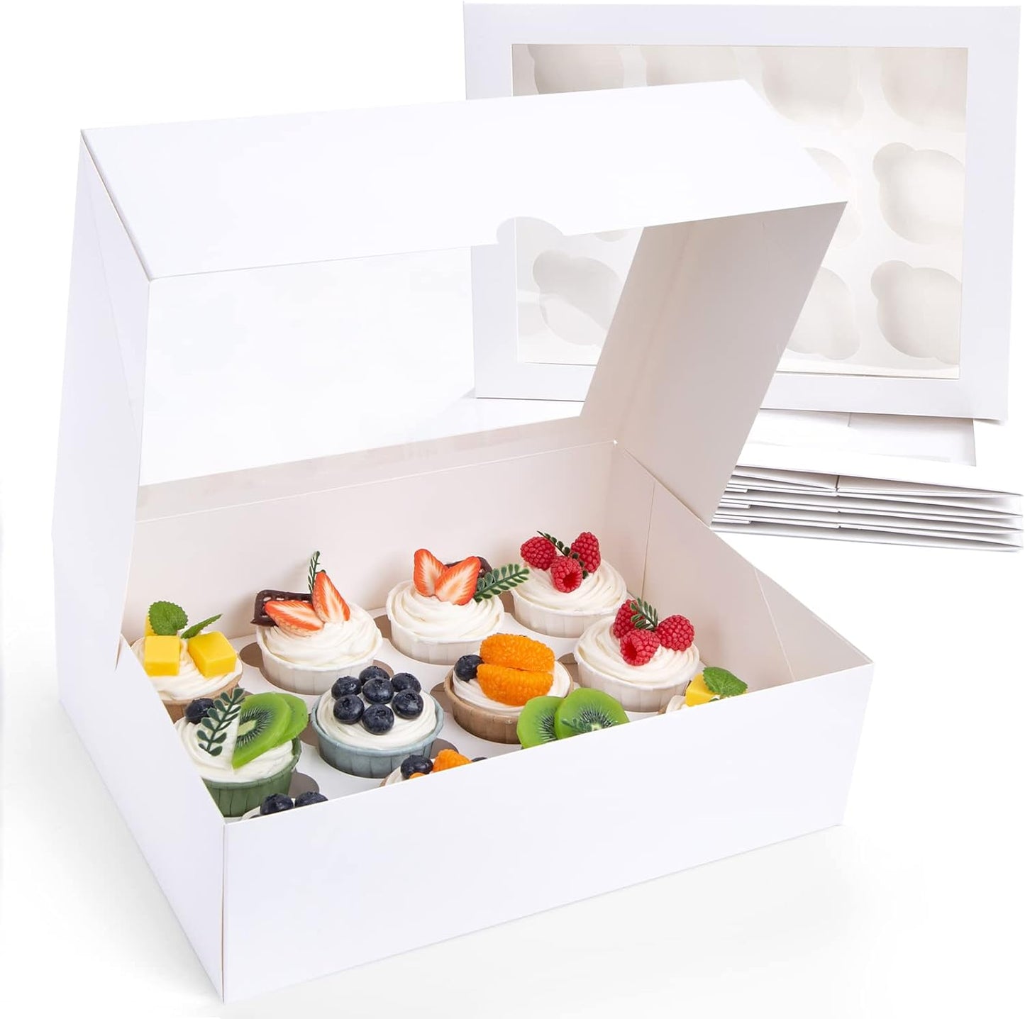 6PCS White Cupcake Container