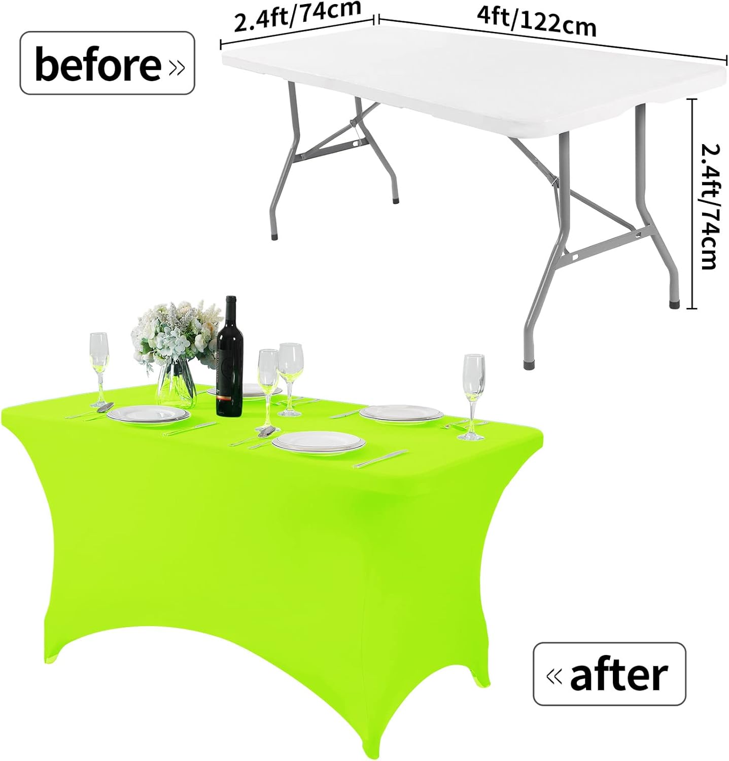 Spandex Table Cover for 4FT Table Universal Fitted