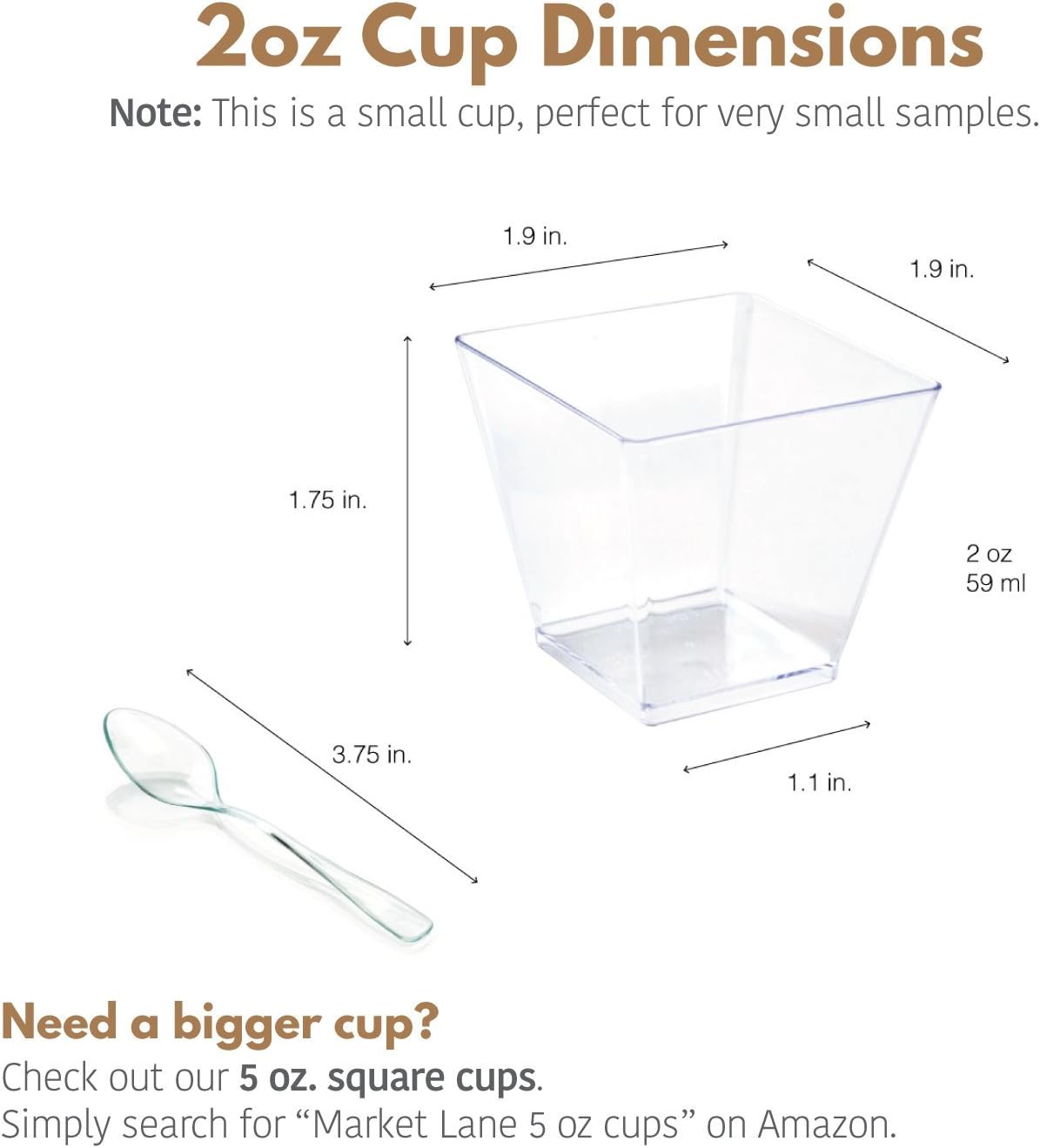 2 oz Clear Plastic Dessert Cups (100-Pack) with Mini Spoons