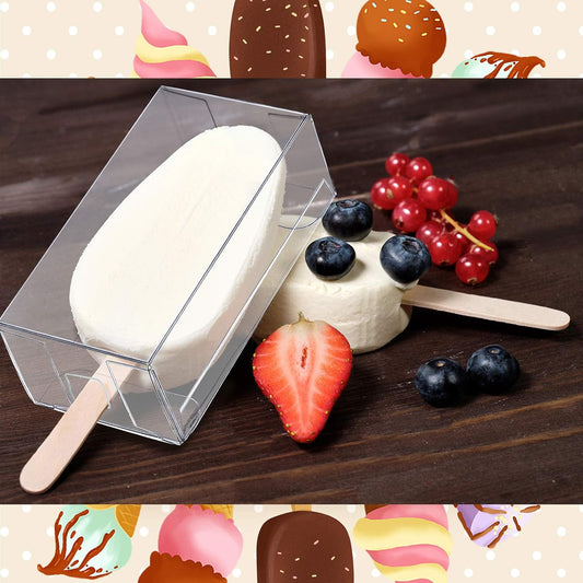 Clear Ice Lolly Cakesicle Boxes, 3.7 x 2.2 x 1.5 Inches