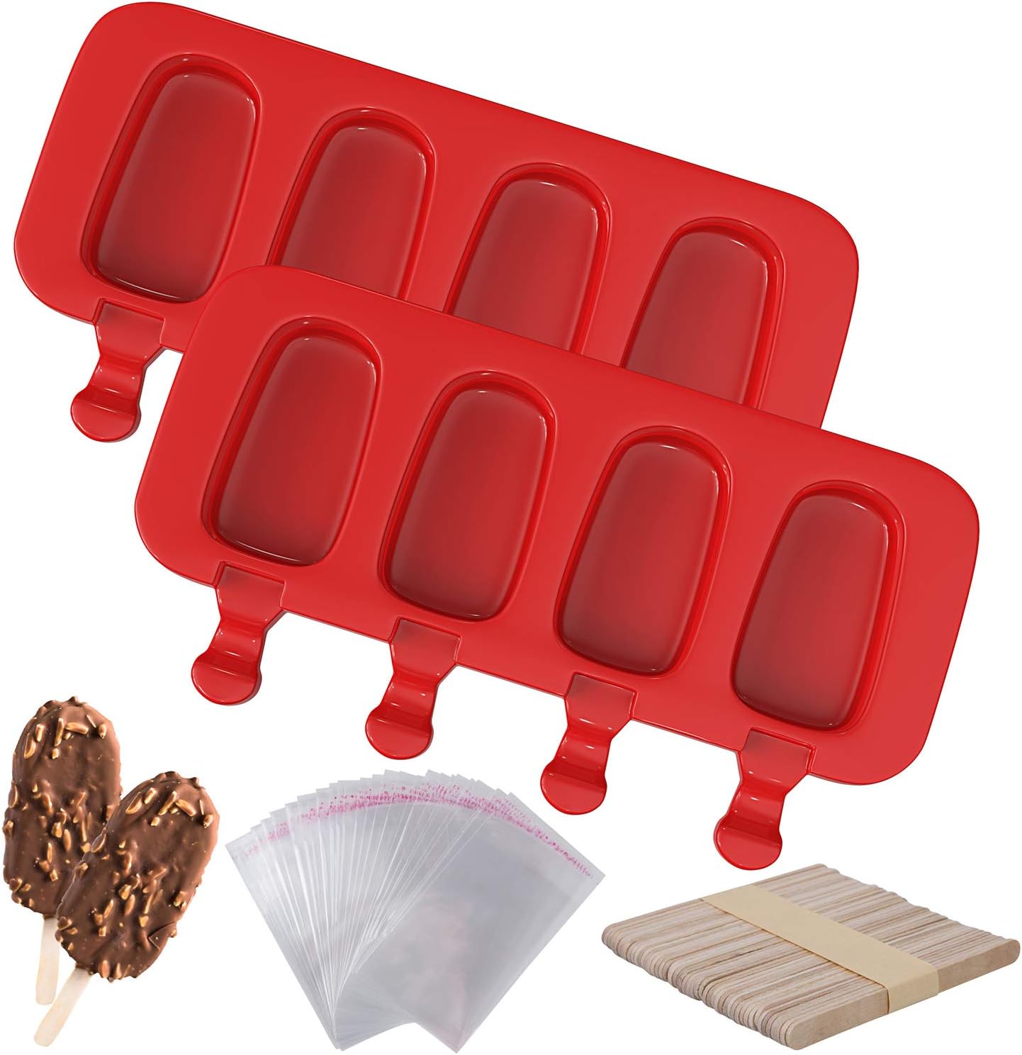 2 Pack Popsicles Molds - red