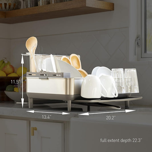 Simple human Kitchen Dish Drying Rack with Swivel Spout