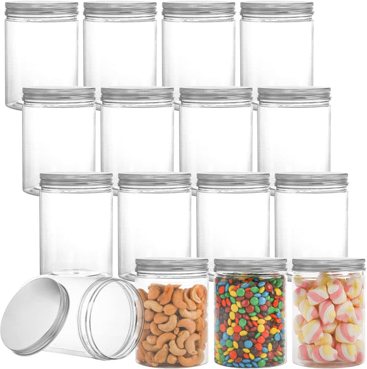 16 Pack Clear Plastic Jars Bottles Containers