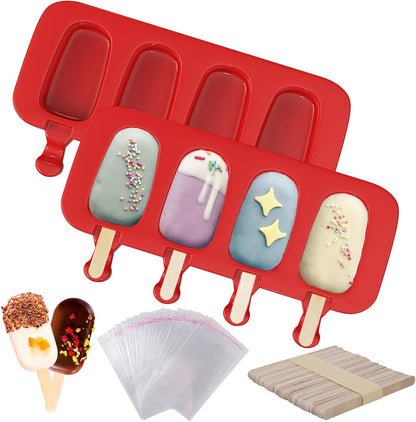 2 Pack Popsicles Molds - red