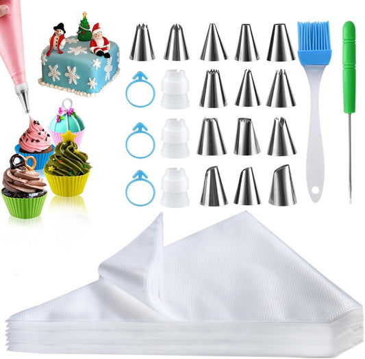 Firstake Piping Bags and Tips Set - 100pcs -12 Inch