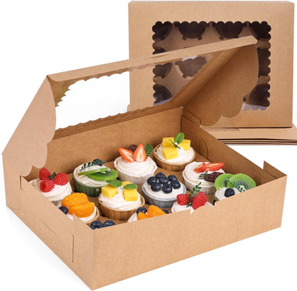 6PCS Kraft Cupcake Containers