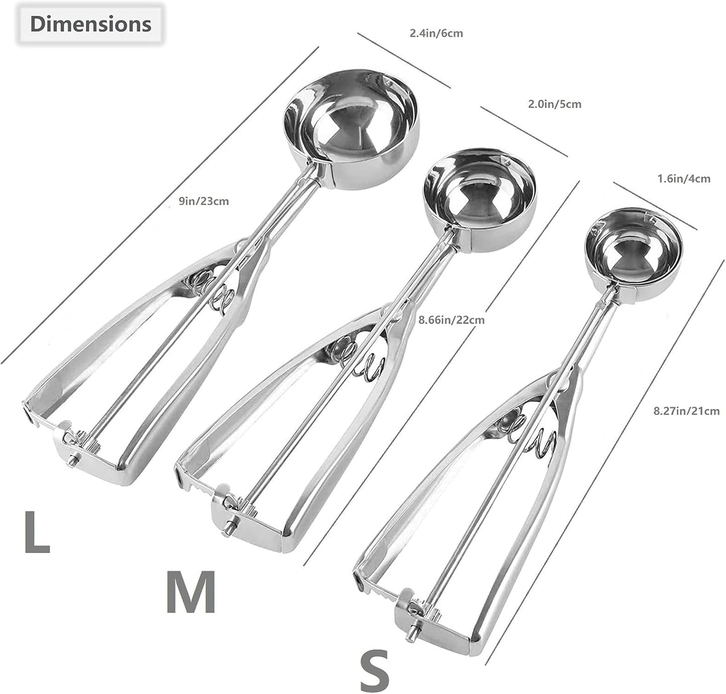 3Pcs Cookie Scoop Set