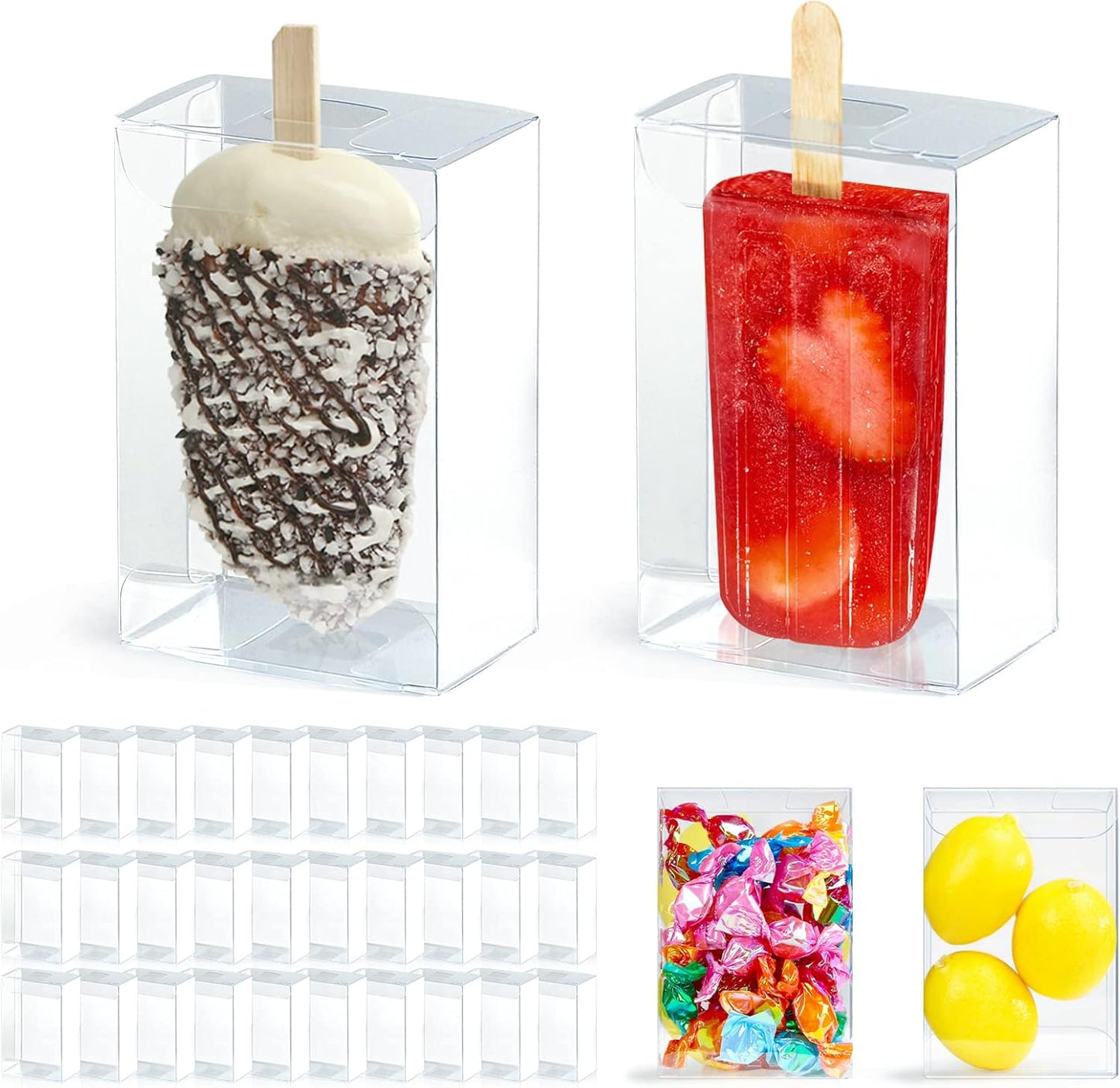 Small Popsicle Clear Box Set, 30PCS