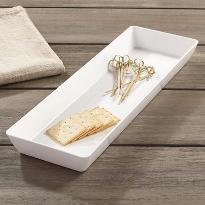 (Set of 4) 15” x 5” | Narrow Reusable Rectangular Party Platters