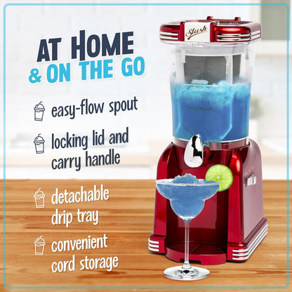 Nostalgia Frozen Drink Maker and Margarita Machine for Home - 32-Ounce