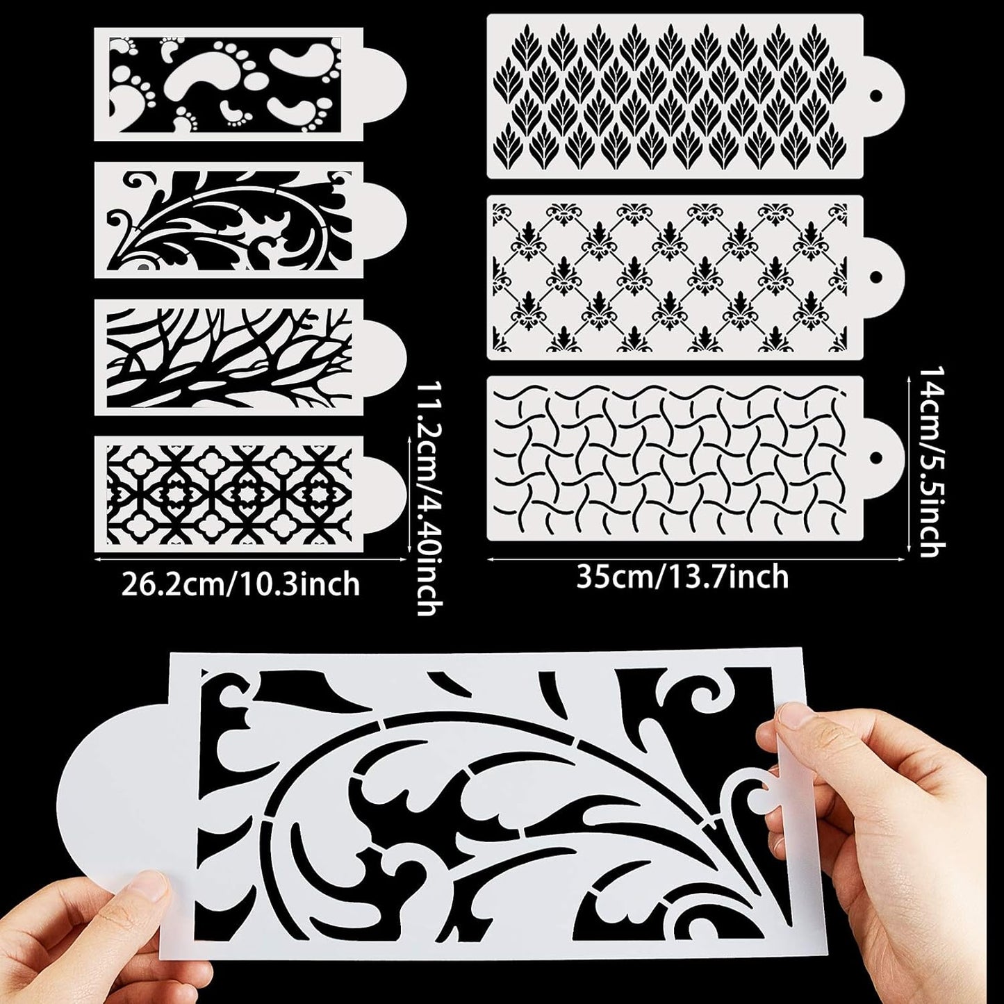 16 Pieces Cake Decoration Stencils Templates