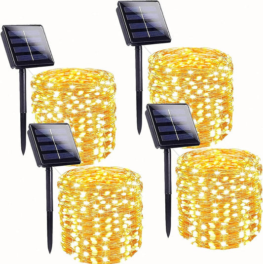 4-Pack 160FT 400 LED Solar String Lights