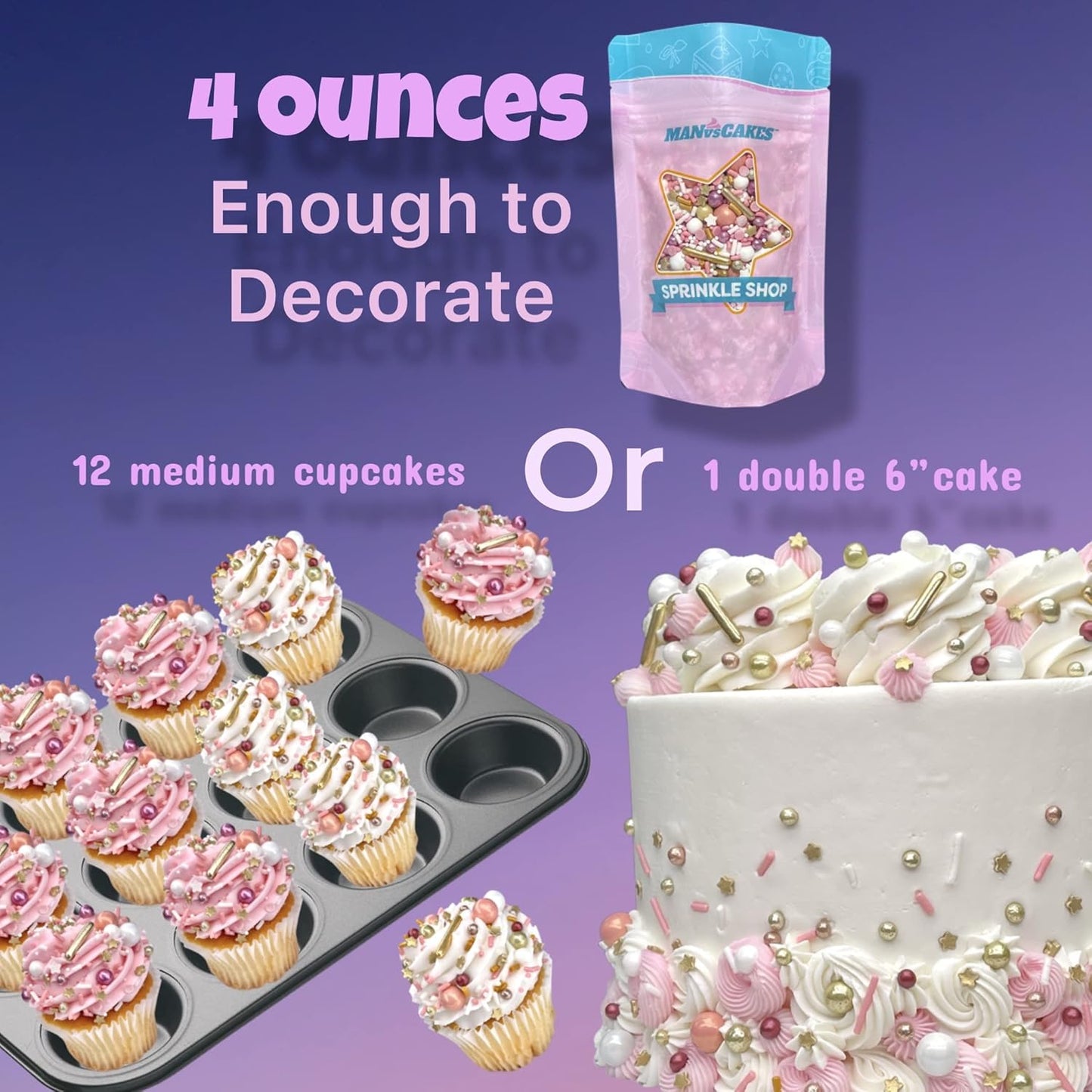 Manvscakes, Valentines, pink and purple sprinkles