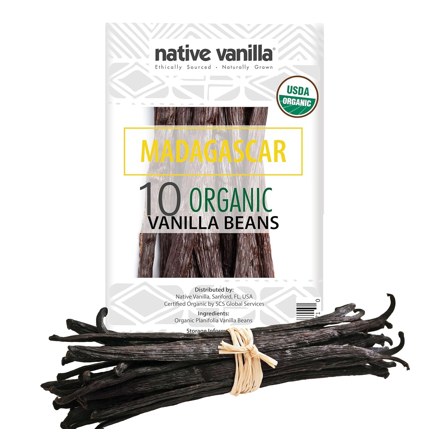 10 Organic Madagascar Vanilla Beans