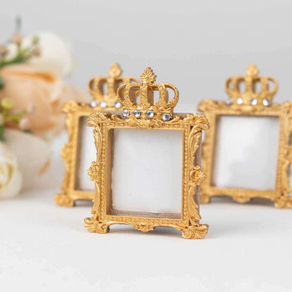 4 Pack Gold Resin Royal Crown Square Party Favors